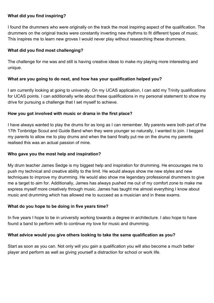 MusicStation drums Katie Kitchen, Grade 8 Drums Interview p2