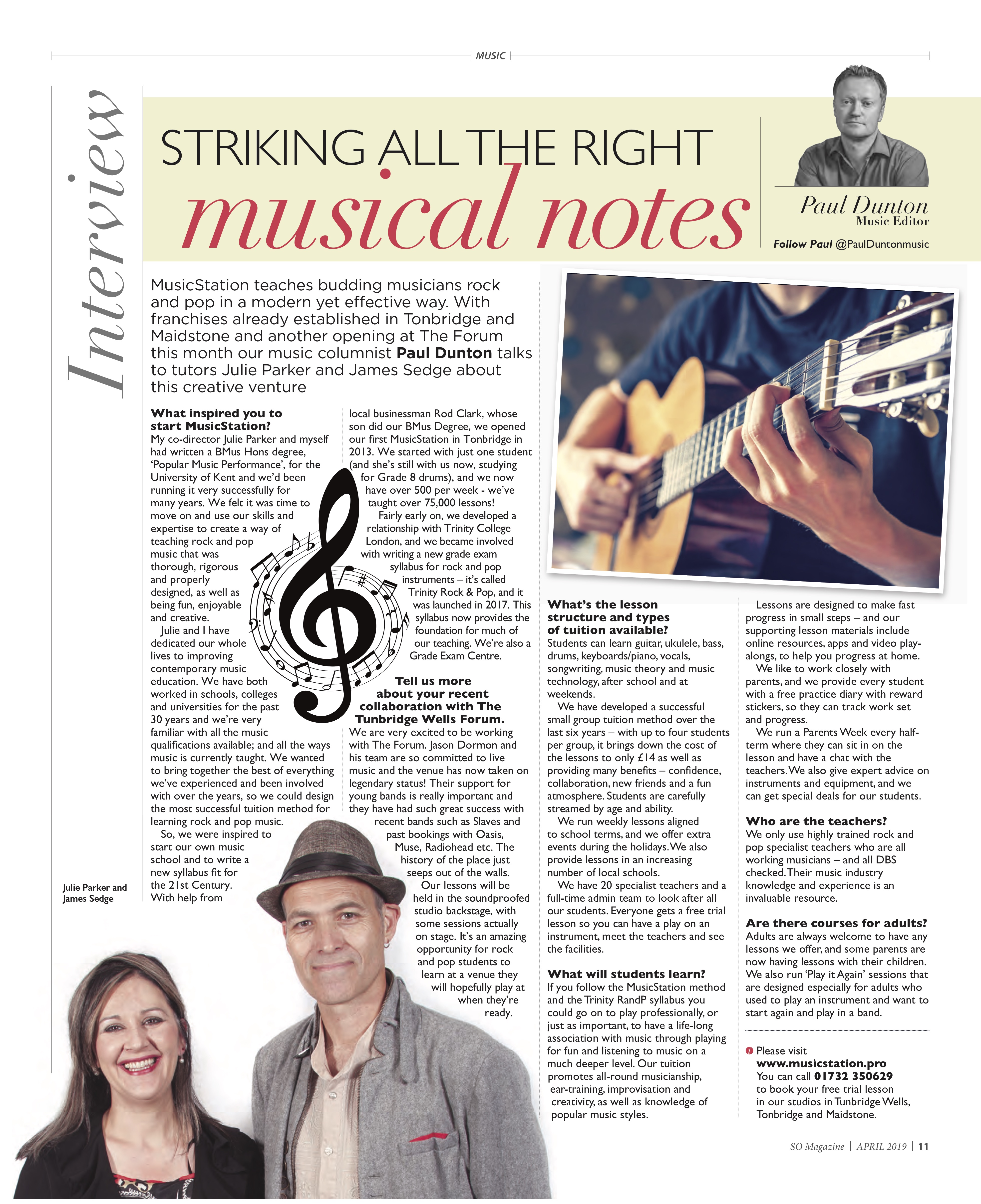 So Tunbridge Wells MusicStation Article April 19
